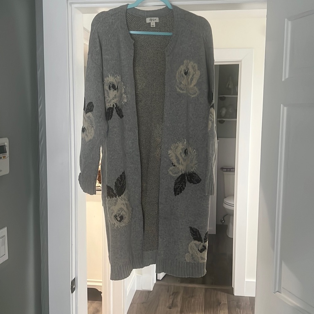Long open front cardigan